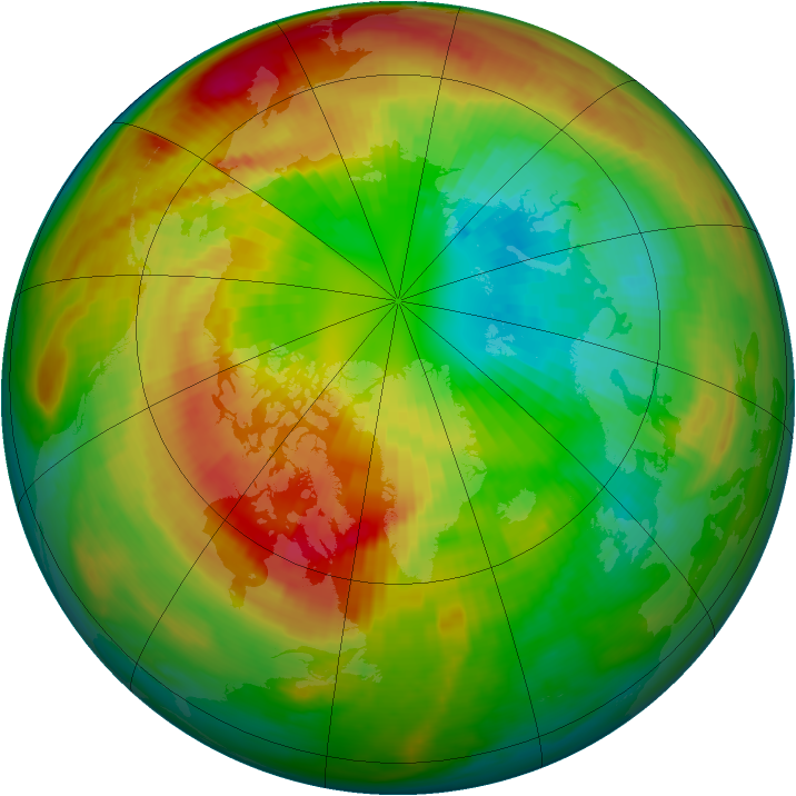 Arctic ozone map for 10 March 2000